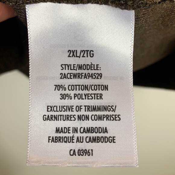 Wind River 1/4 Zip Cotton Blend Pullover Sweater Modern Fit Brown Size 2XL NEW - Picture 8 of 15